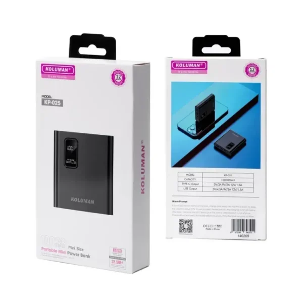 پاوربانک کلومن مدل KP-025MINI 22.5W